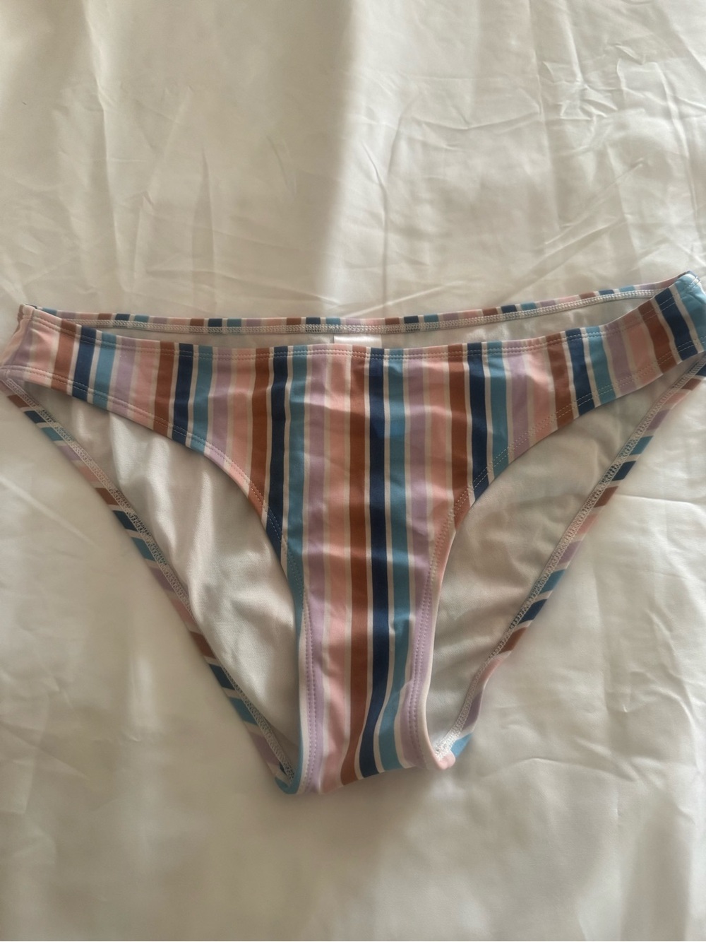 Xhilaration Striped Bikini Bottom in Pink, Blue & Brown